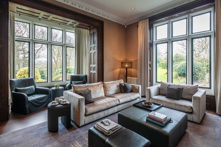 Penrhiw Priory Lounge with Garden Views