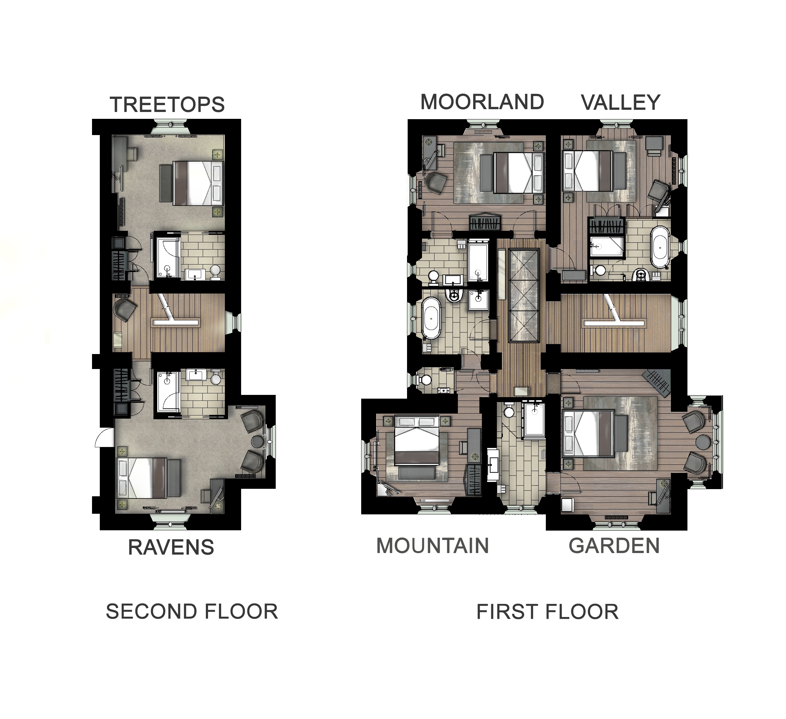 Penrhiw Priory Fist and Second Floor